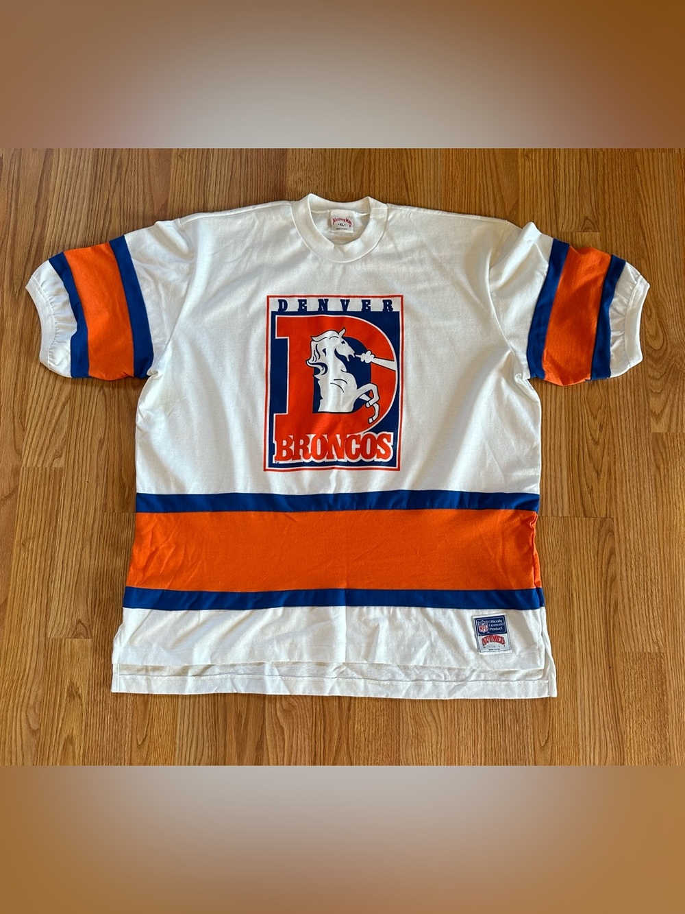 Vintage 80’s NFL Nutmeg Mills Denver Broncos Crewneck shirt XL USA HTF